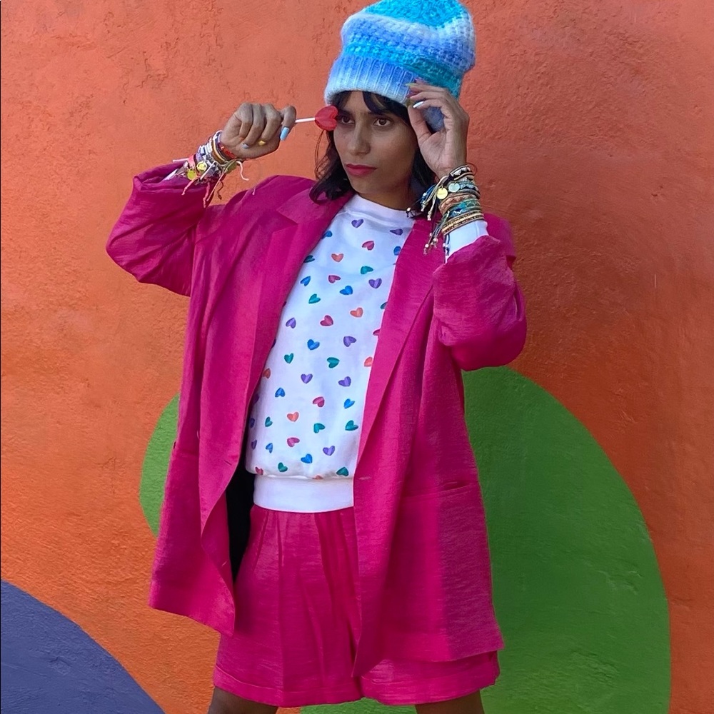 Vintage heart cotton sweatshirt